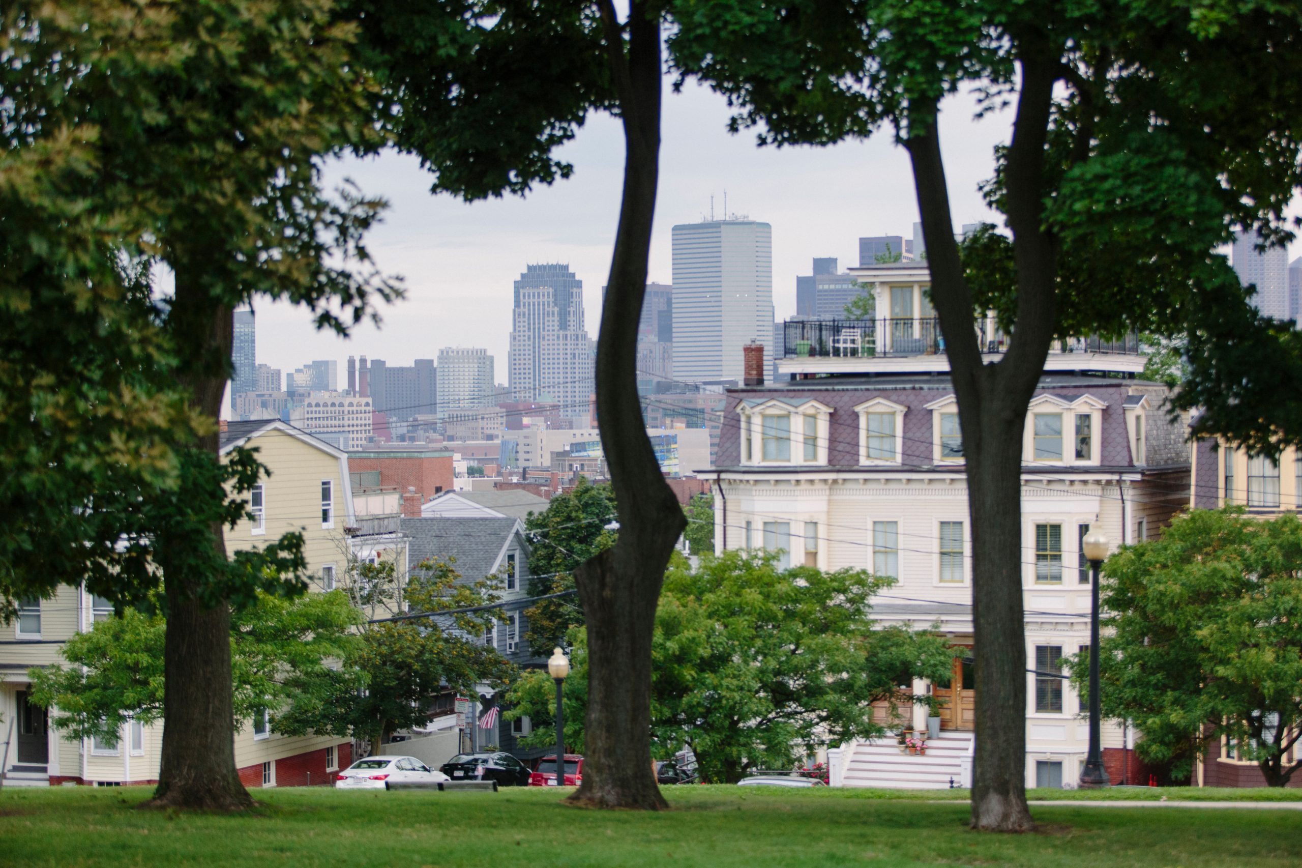 Buildings in Boston with city skyline