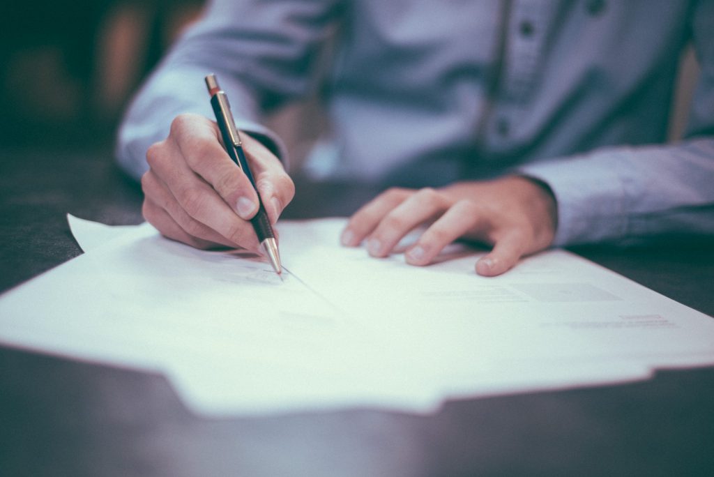 filling out a mortgage loan application