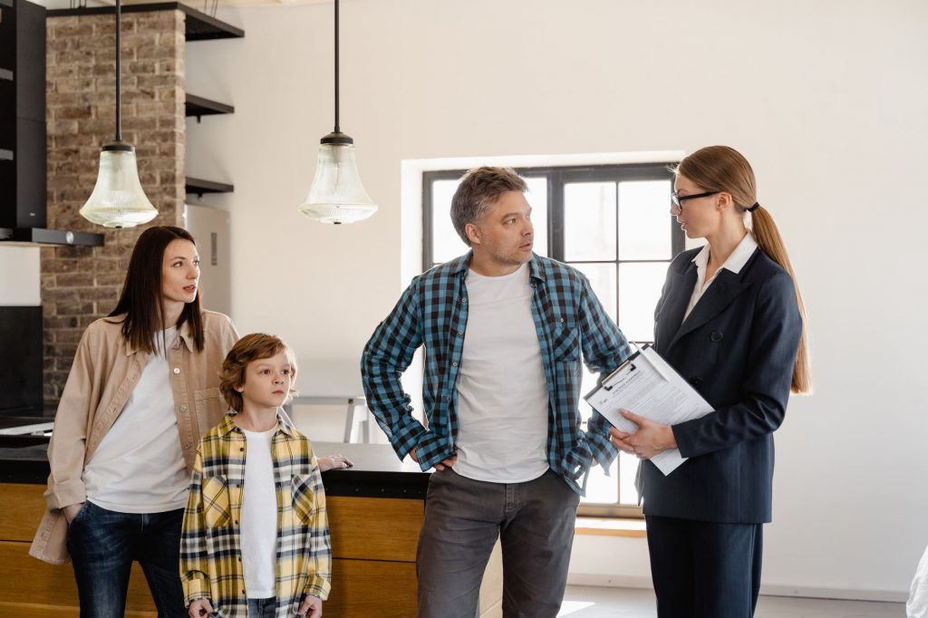 a man talking to the agent