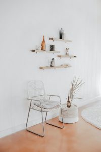 gray padded chair