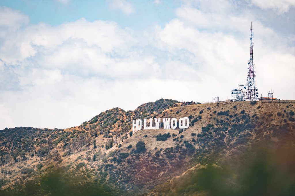 landscape photography of Hollywood signage